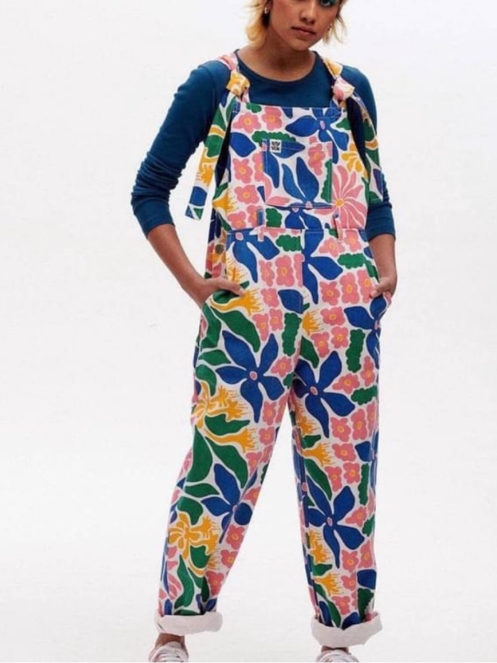 Lucy and Yak x Liv Lee Limited Edition Elliot Dungaree Floral Overalls Sz 4